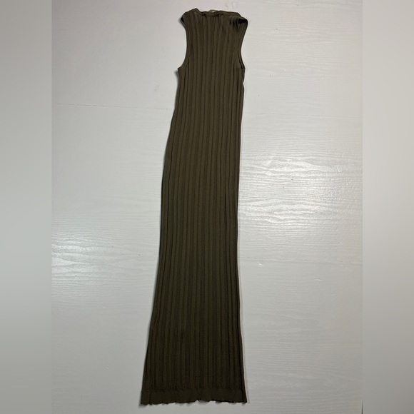 REMAIN Birger Christensen Gere Rib Knit Midi Dress Womens Small Green - Picture 6 of 11
